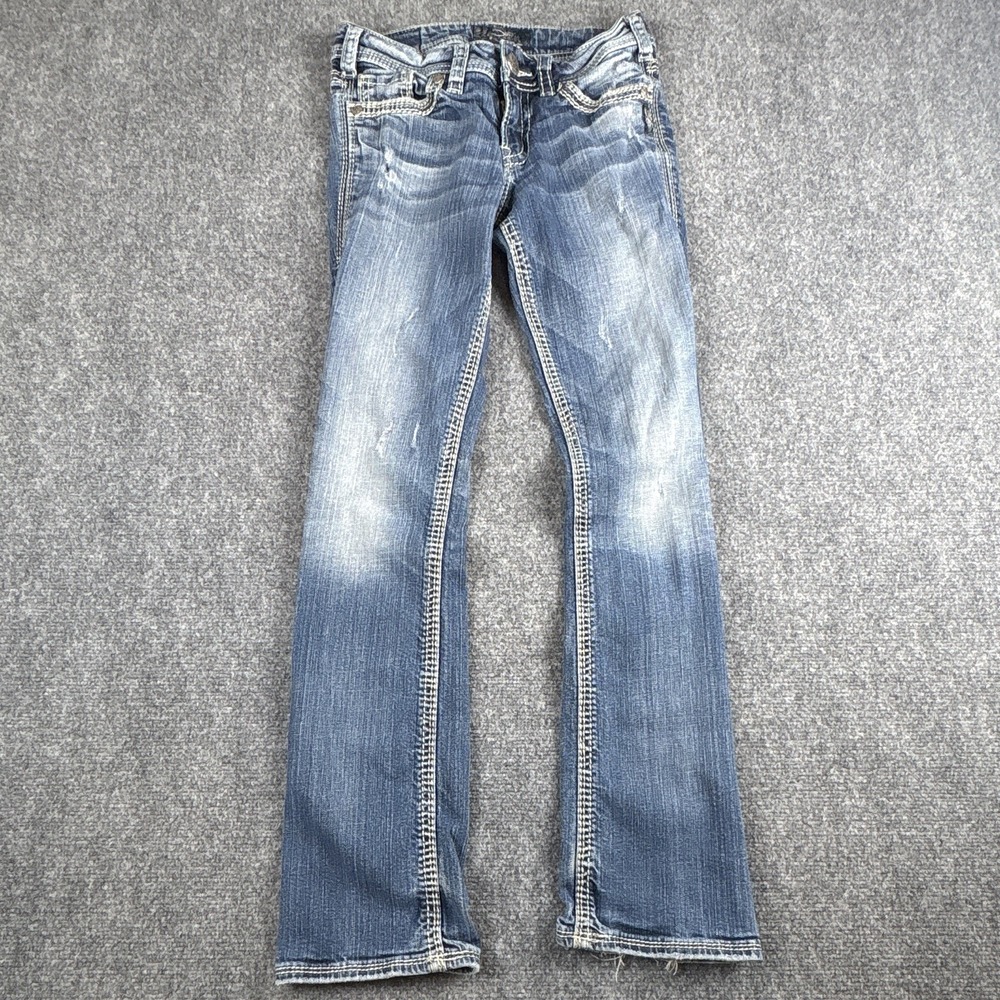 Silver Jeans Suki 17" Bootcut Jeans Womens W26 L33 Curvy Thick Stitch Y2K